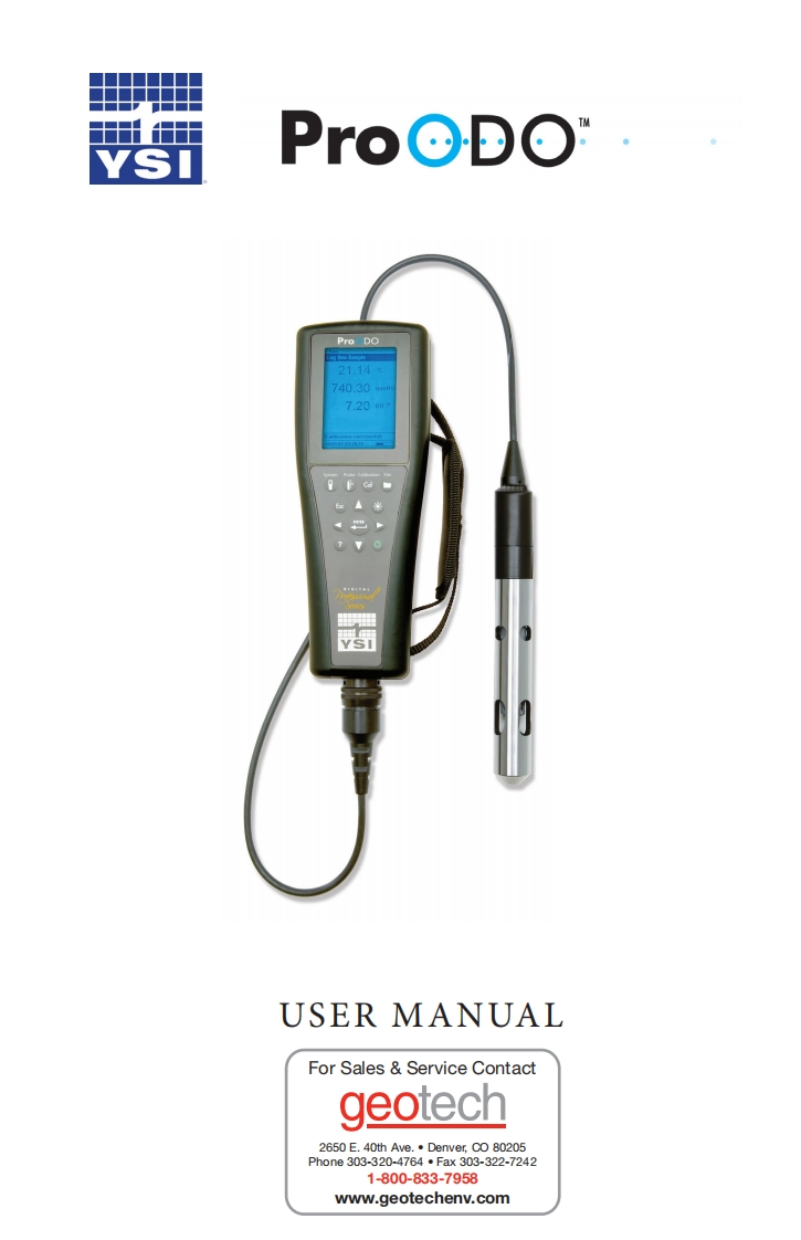 YSI_ProODO_使用说明书手册