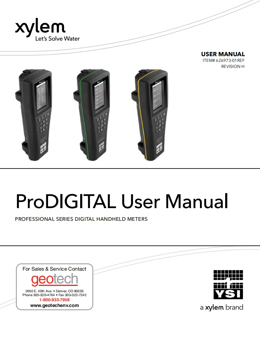 YSI_ProSwap_User_使用说明书手册_English