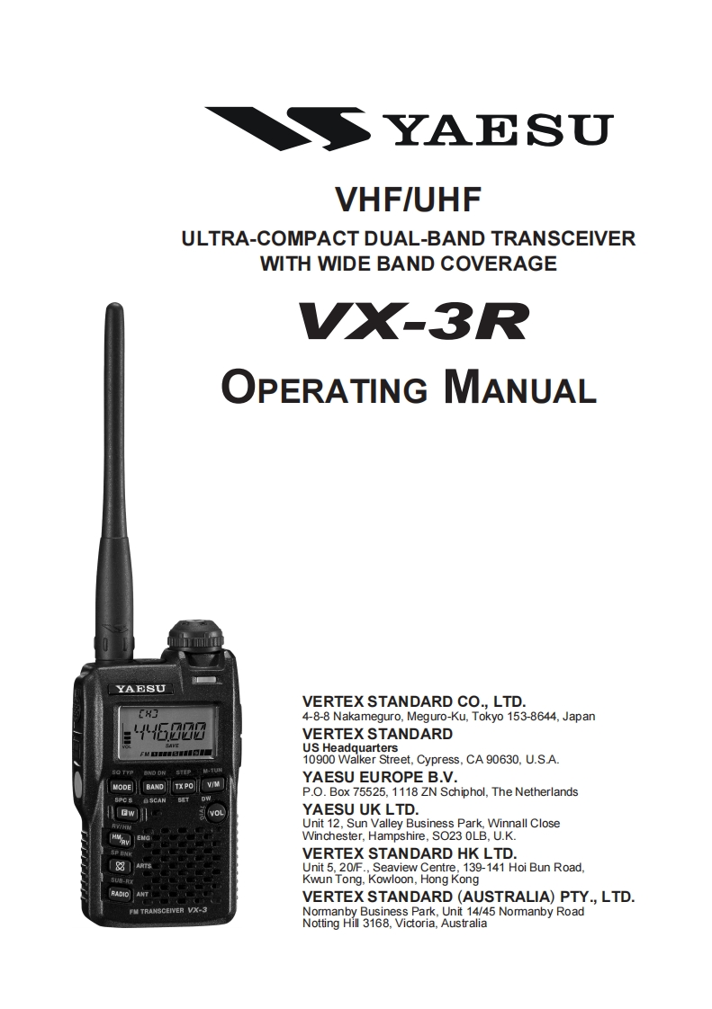 Yaesu---VX-3R-Operating-Manual操作说明书手册