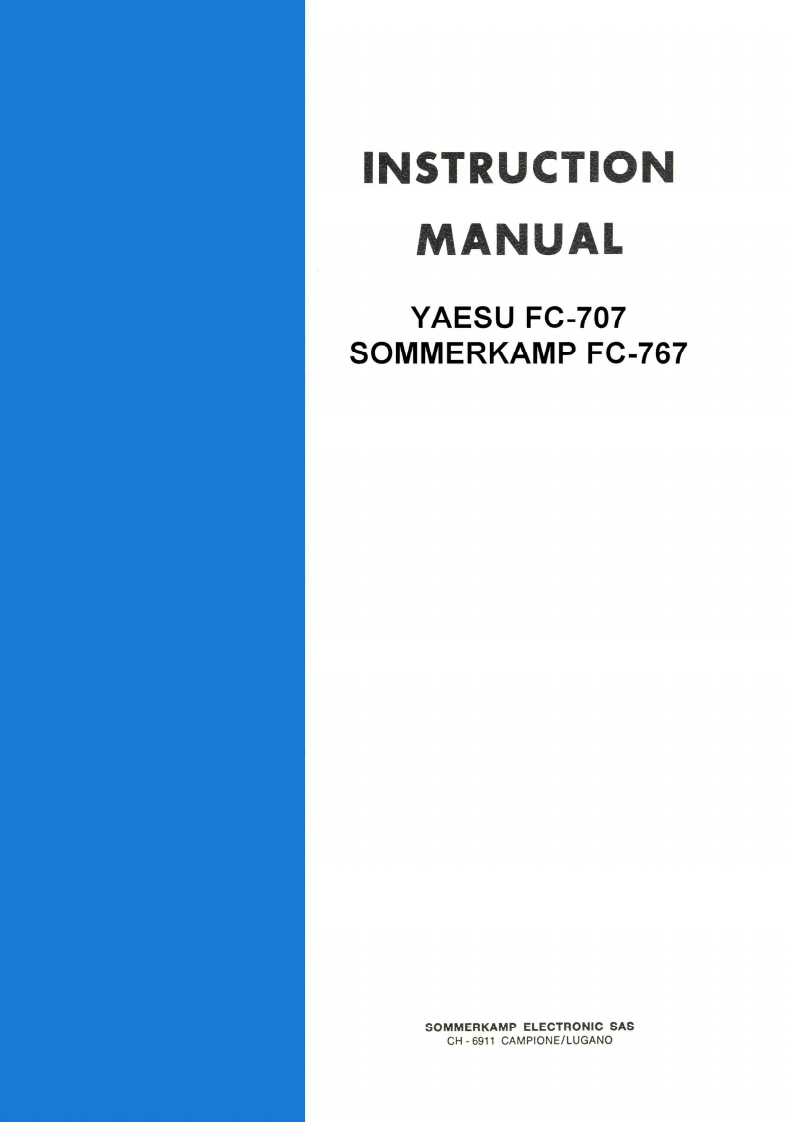 Yaesu-FC-707-Manual操作说明书手册