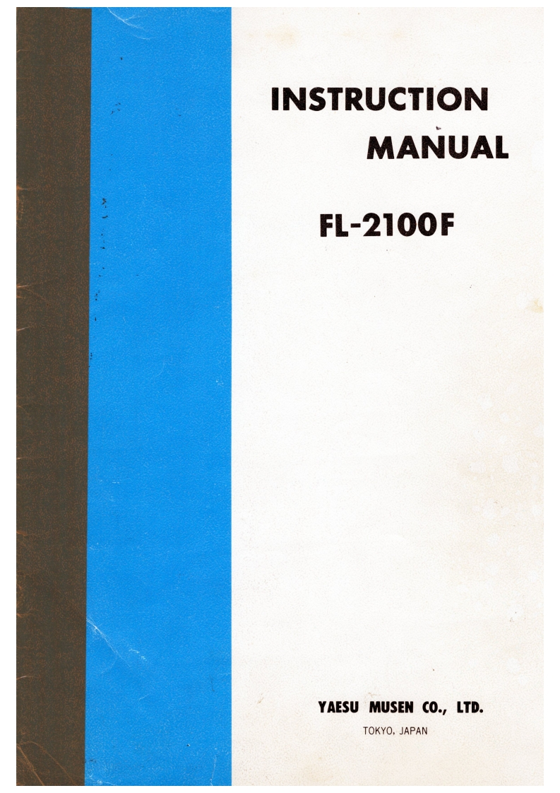 Yaesu_FL-2100F_操作说明书手册