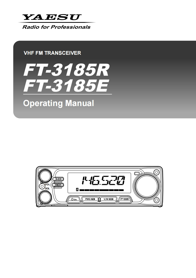 Yaesu_FT-3185R_用户使用操作说明书手册