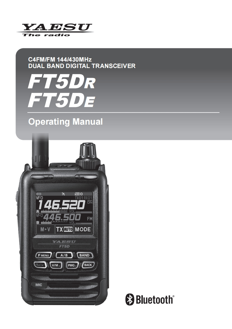 Yaesu_FT5DR_用户使用操作说明书手册