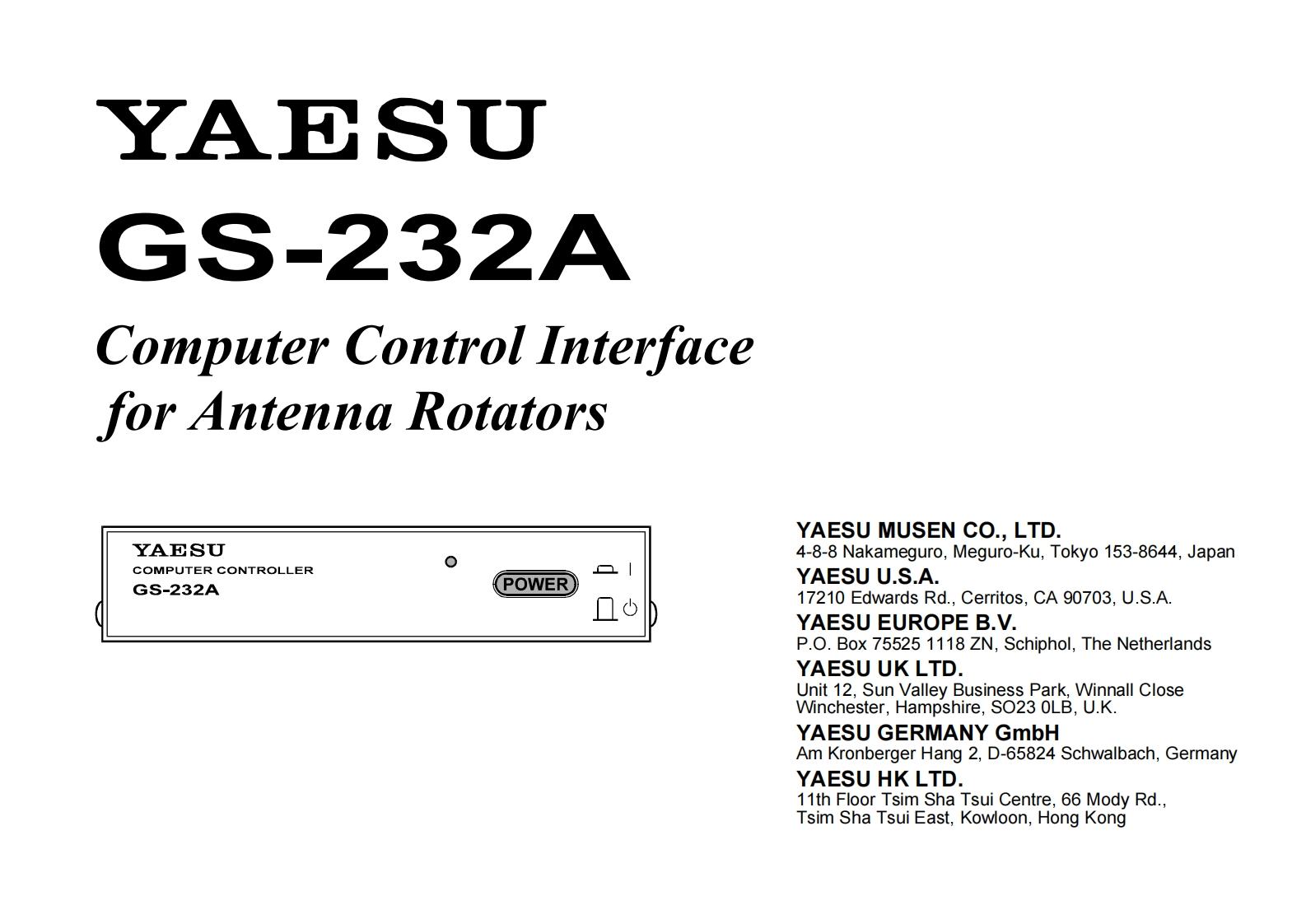 Yaesu_GS232A使用说明书手册