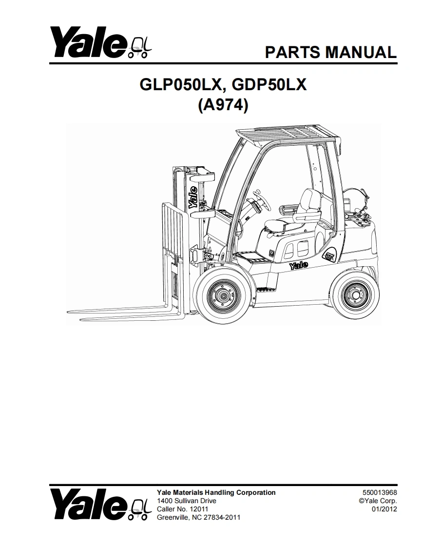 Yale-Forklift-GLP050LX--GDP50LX(A974)-Parts-Manual