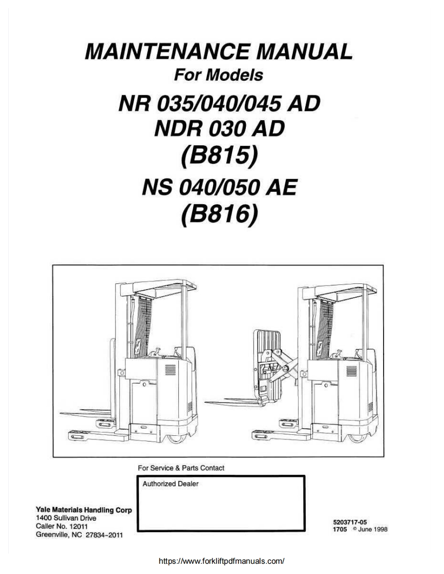 Yale-NR-NDR-NS-Forklift-Trucks-维修手册-PDF