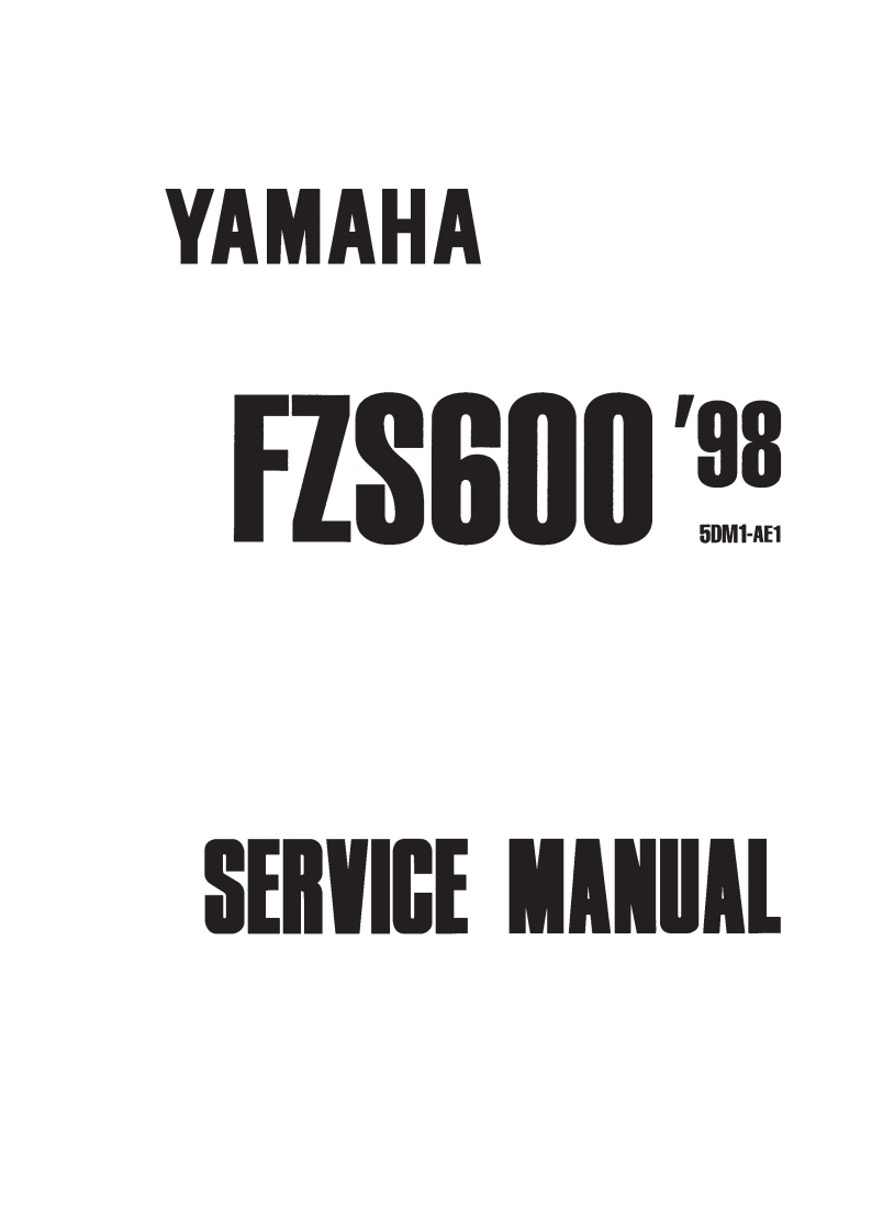Yamaha-Fazer-FZS600-98-Service-Manual摩托车维修手册