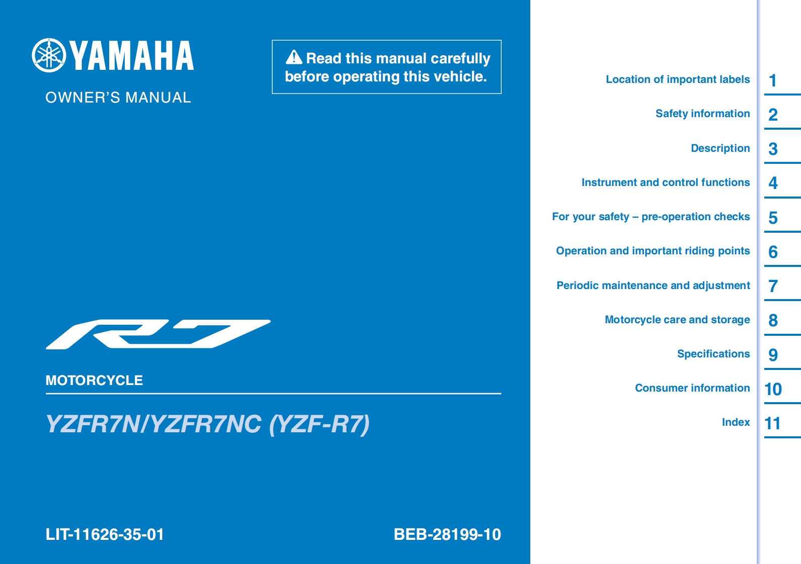 Yamaha-YZF-R7-Owners-Manual-US摩托车驾驶与日常维护保养手册