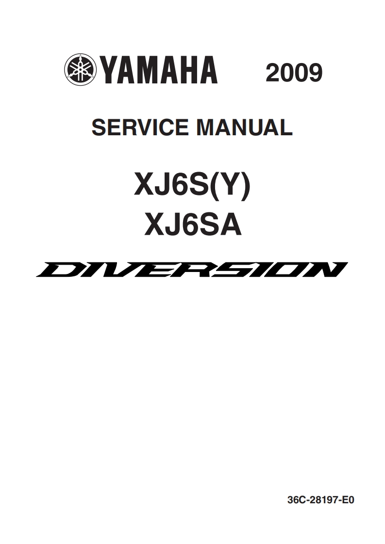 Yamaha_XJ6S(A)_2009_Europe_Service_Manual维修操作说明书手册