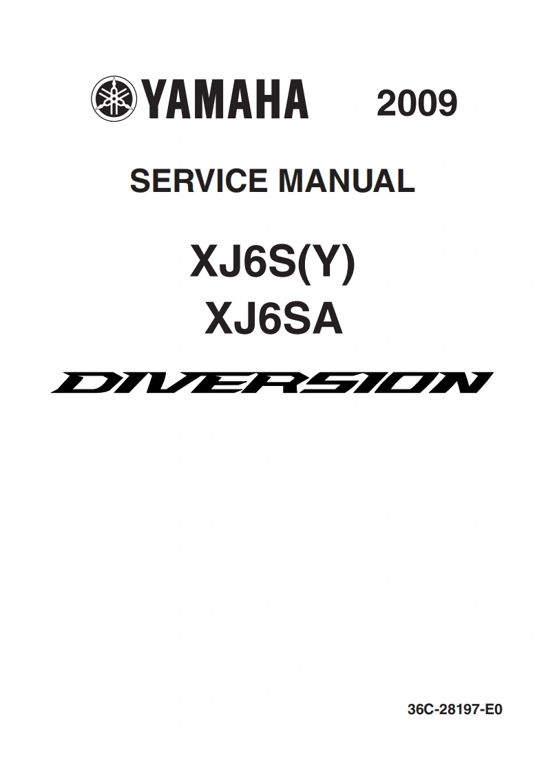 Yamaha_XJ6S(A)_2009_Europe_Service_Manual维修操作说明书手册