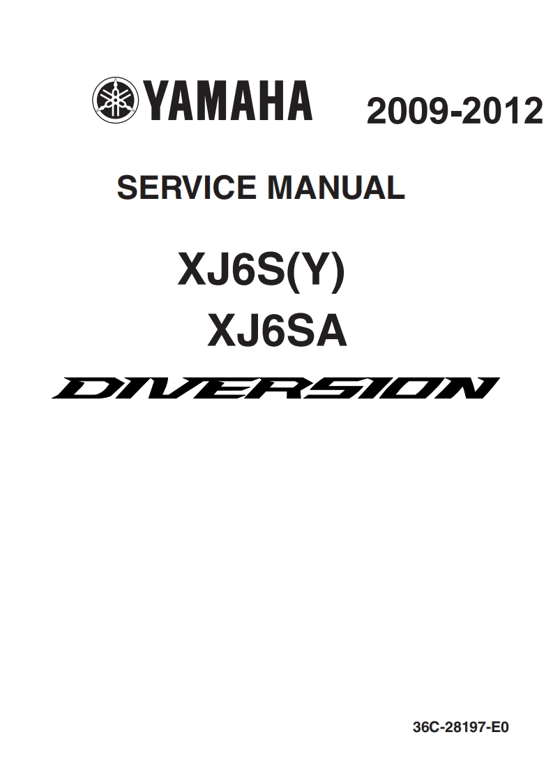 Yamaha_XJ6S_Y_XJ6SA_Diversion_Workshop_Manual维修维护手册