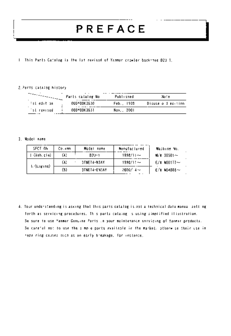 Yanmar-Excavator-B2-电器原理图手册s-维修维护手册-PDF