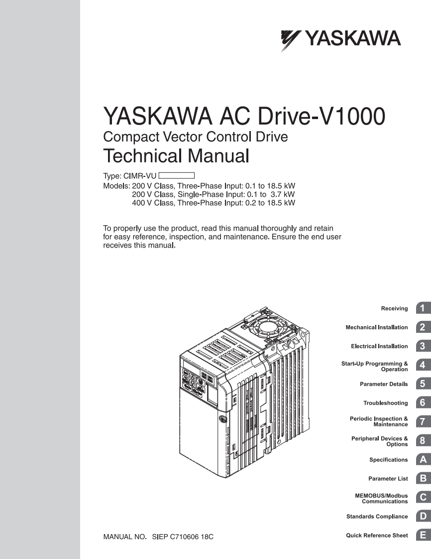 Yaskawa-V1000-Manual变频器操作说明书手册-ENG