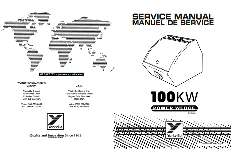 Yorkville-100KW-Power-Wedge-Service-Manual维修服务手册说明书含电器原理图
