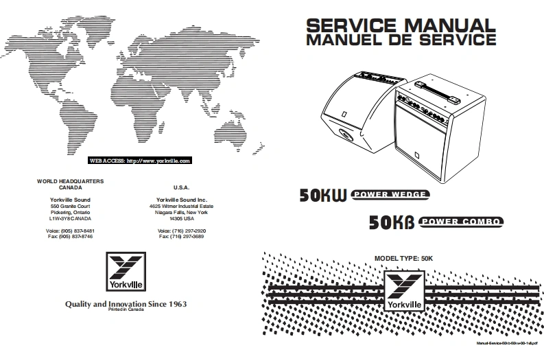 Yorkville-50KW--50KB-Service-Manual维修服务手册说明书含电器原理图