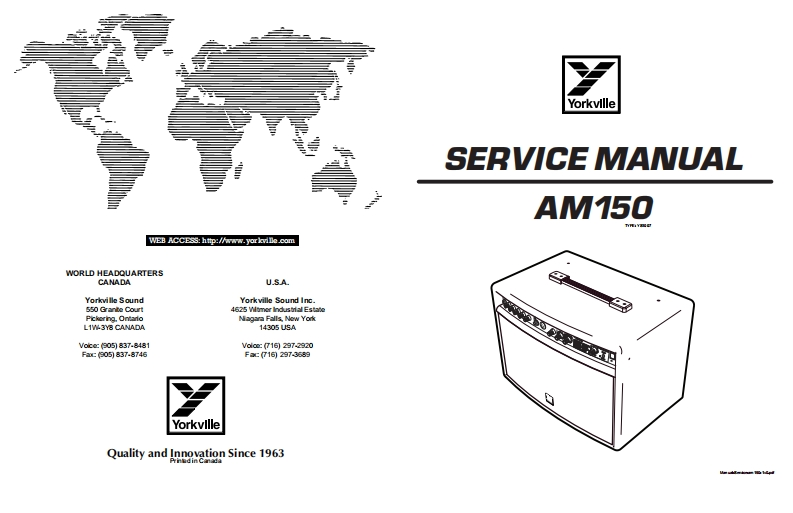 Yorkville-AM150-Service-Manual维修服务手册说明书含电器原理图