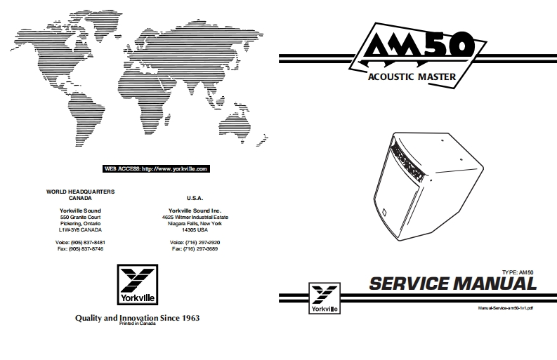 Yorkville-AM50-Service-Manual维修服务手册说明书含电器原理图