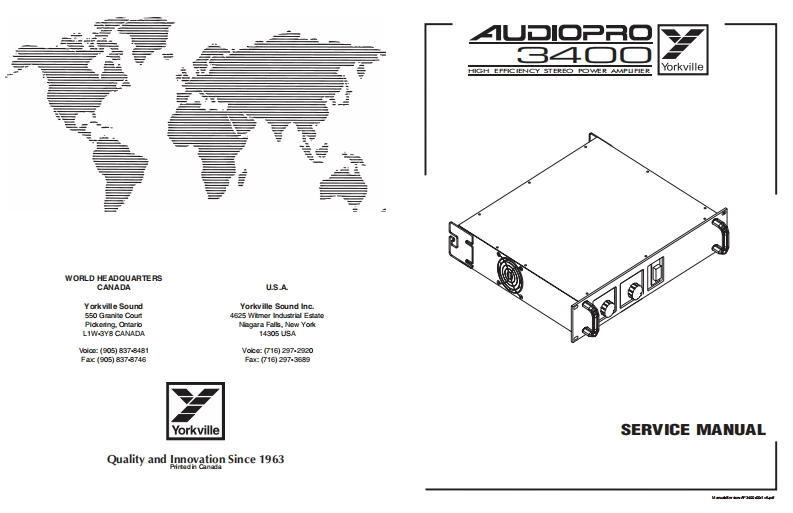 Yorkville-AP3400-Service-Manual维修服务手册说明书含电器原理图