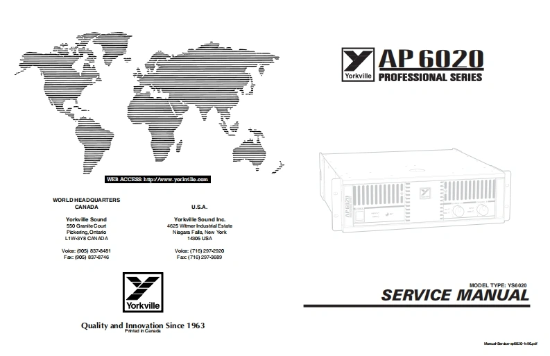 Yorkville-AP6020-Service-Manual维修服务手册说明书含电器原理图