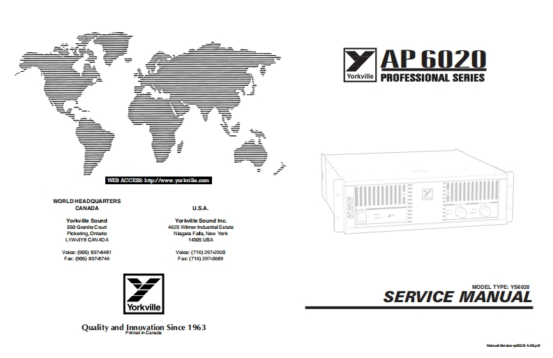 Yorkville-AP6020-Service-Manual维修服务手册说明书含电器原理图