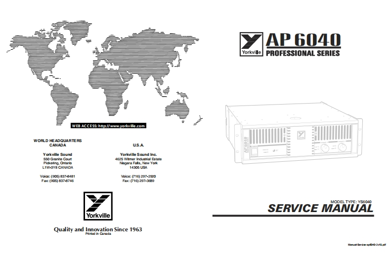 Yorkville-AP6040-Service-Manual维修服务手册说明书含电器原理图