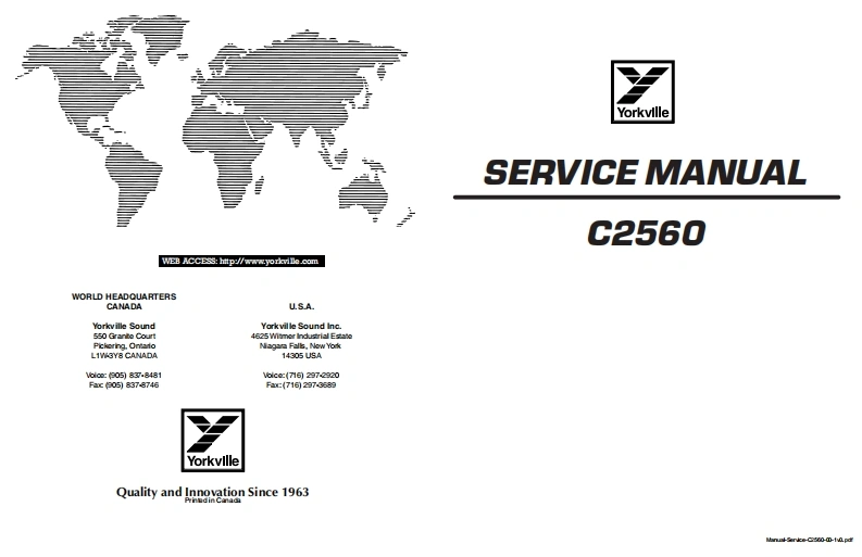Yorkville-C2560-Service-Manual维修服务手册说明书含电器原理图