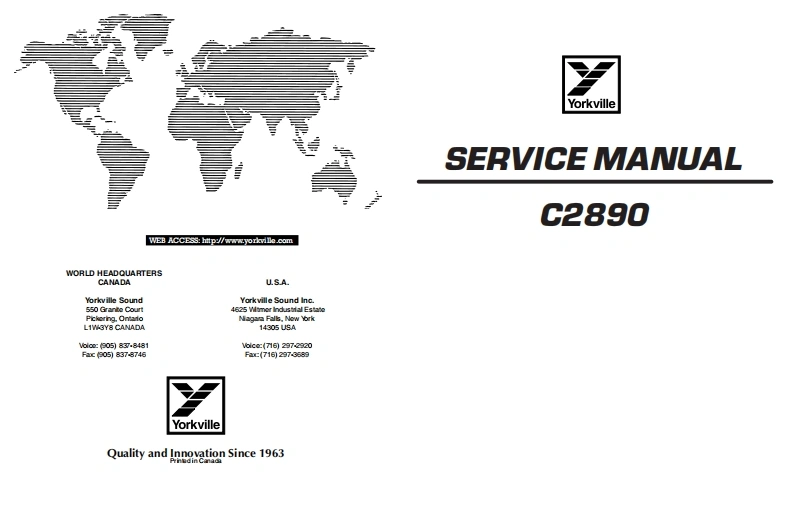 Yorkville-C2890-Service-Manual维修服务手册说明书含电器原理图