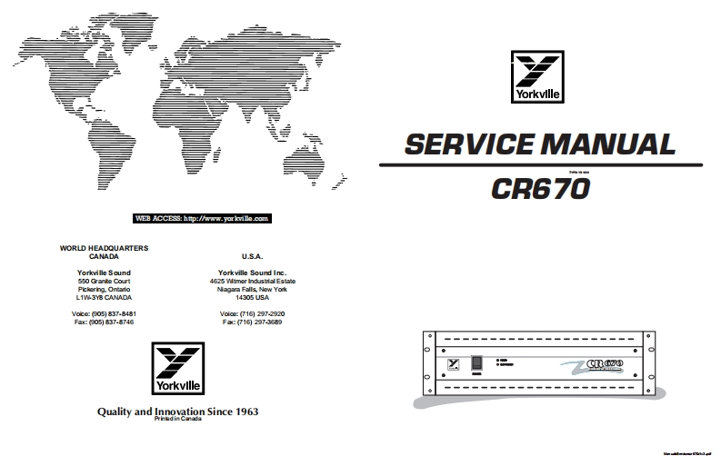 Yorkville-CR670-Service-Manual维修服务手册说明书含电器原理图