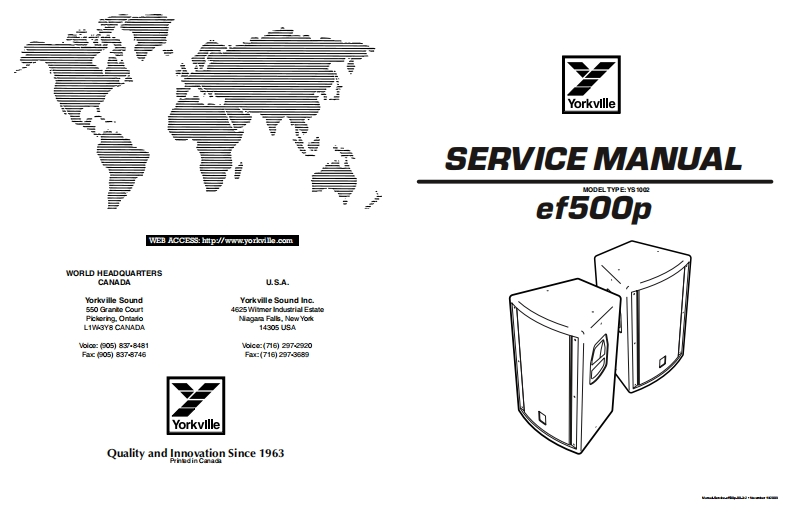 Yorkville-EF500P-Service-Manual维修服务手册说明书含电器原理图