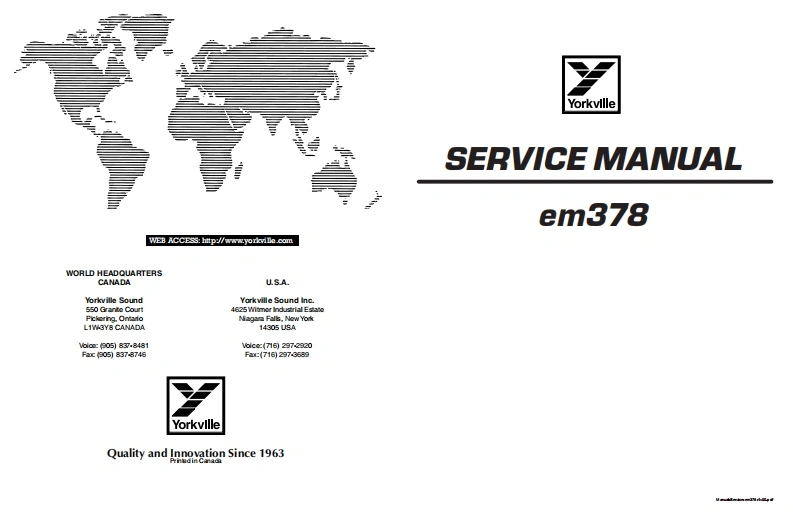 Yorkville-EM378-Service-Manual维修服务手册说明书含电器原理图