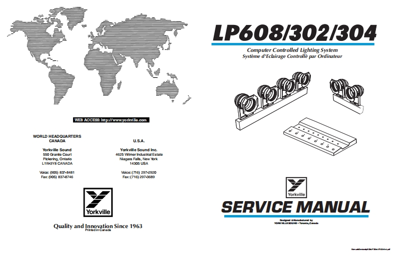 Yorkville-LP302--304--608-Lighting-System-Service-Manual维修服务手册说明书含电器原理图