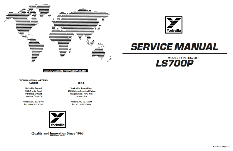 Yorkville-LS700P-Service-Manual维修服务手册说明书含电器原理图