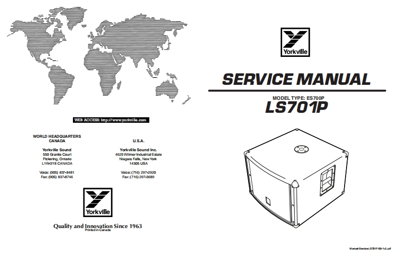 Yorkville-LS701P-Service-Manual维修服务手册说明书含电器原理图
