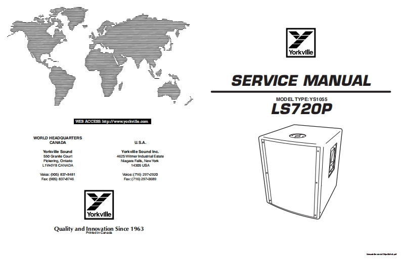 Yorkville-LS720P-Service-Manual维修服务手册说明书含电器原理图