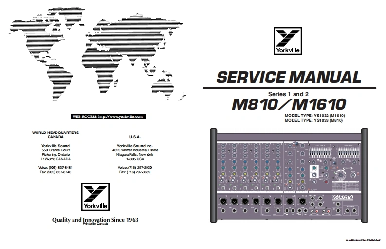 Yorkville-M810--M1610-Service-Manual维修服务手册说明书含电器原理图