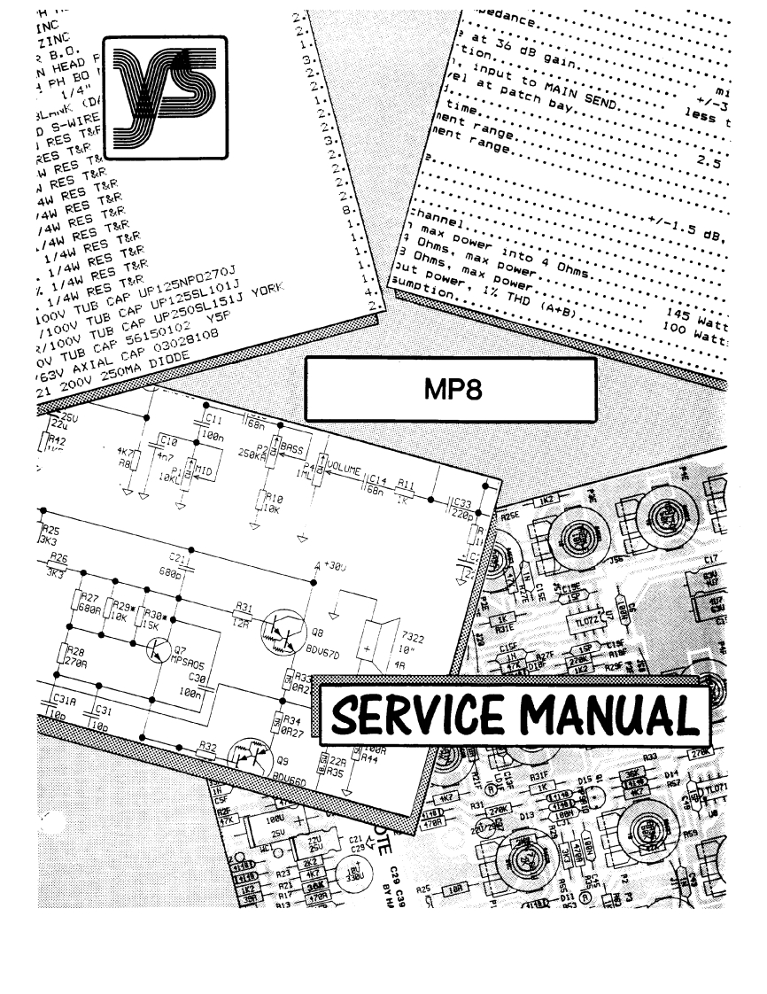 Yorkville-MP-8-Powered-Mixer-Service-Manual维修服务手册说明书含电器原理图