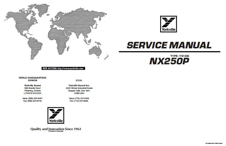 Yorkville-NX250P-Service-Manual维修服务手册说明书含电器原理图