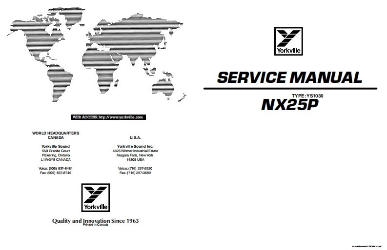 Yorkville-NX25P-Service-Manual维修服务手册说明书含电器原理图