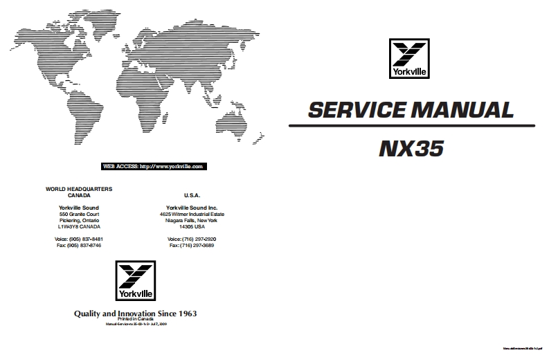 Yorkville-NX35-Service-Manual维修服务手册说明书含电器原理图