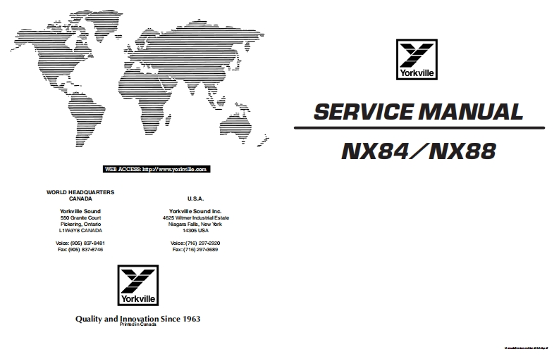 Yorkville-NX84--NX88-Service-Manual维修服务手册说明书含电器原理图