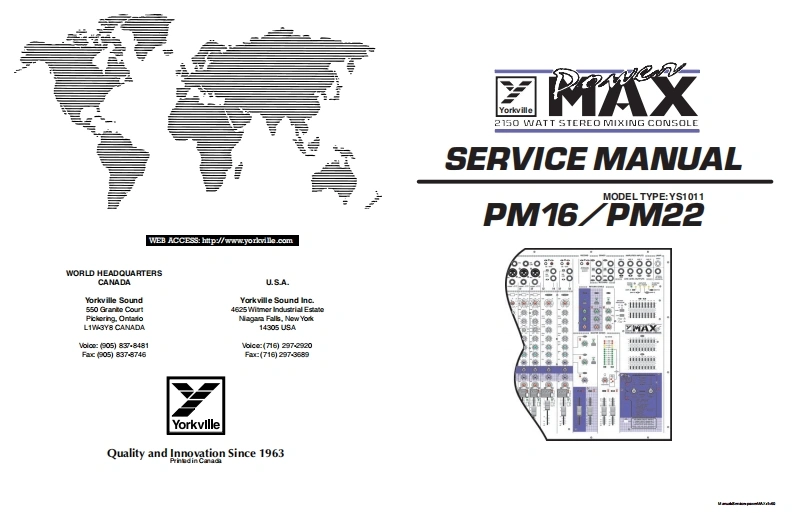Yorkville-PM16--PM22-Powermax-Service-Manual维修服务手册说明书含电器原理图