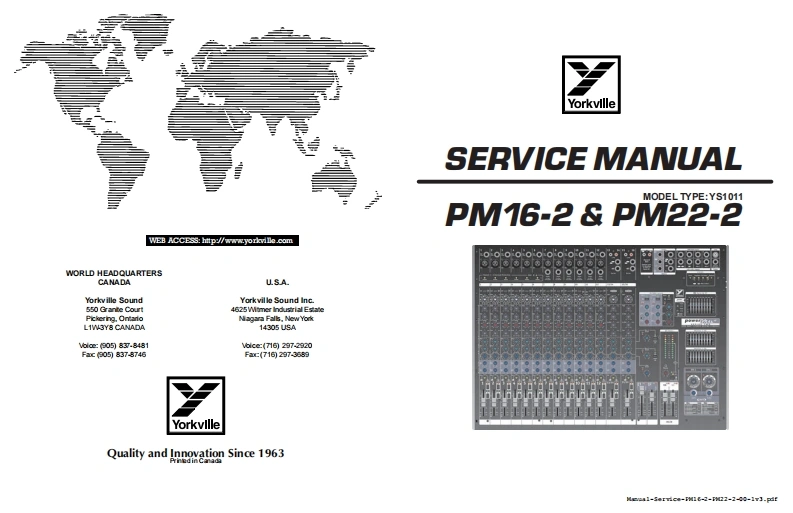 Yorkville-PM16-2--PM22-2-Powermax-Service-Manual维修服务手册说明书含电器原理图