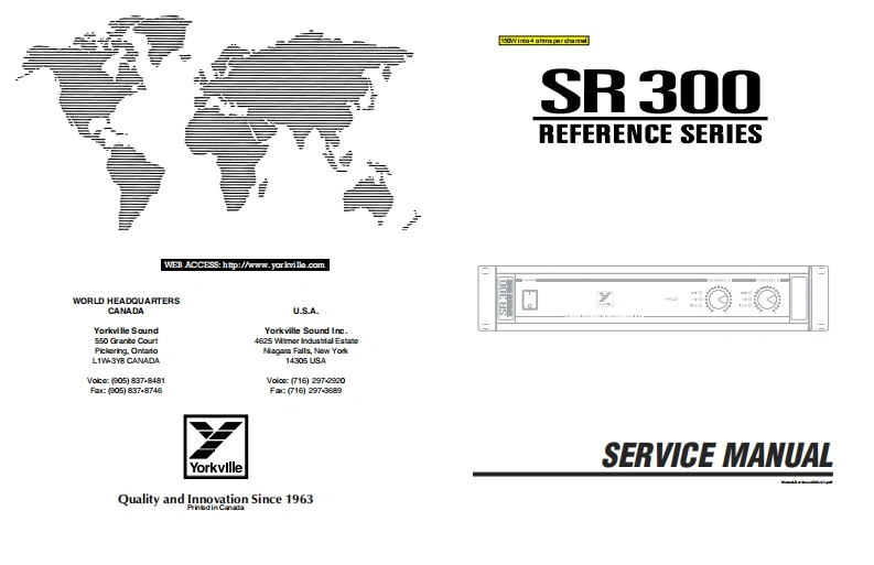 Yorkville-SR300-Service-Manual维修服务手册说明书含电器原理图