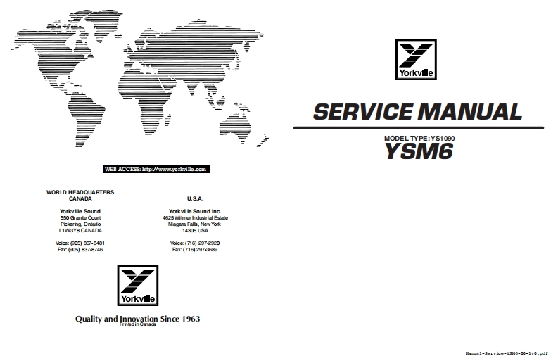 Yorkville-YSM6-Service-Manual维修服务手册说明书含电器原理图