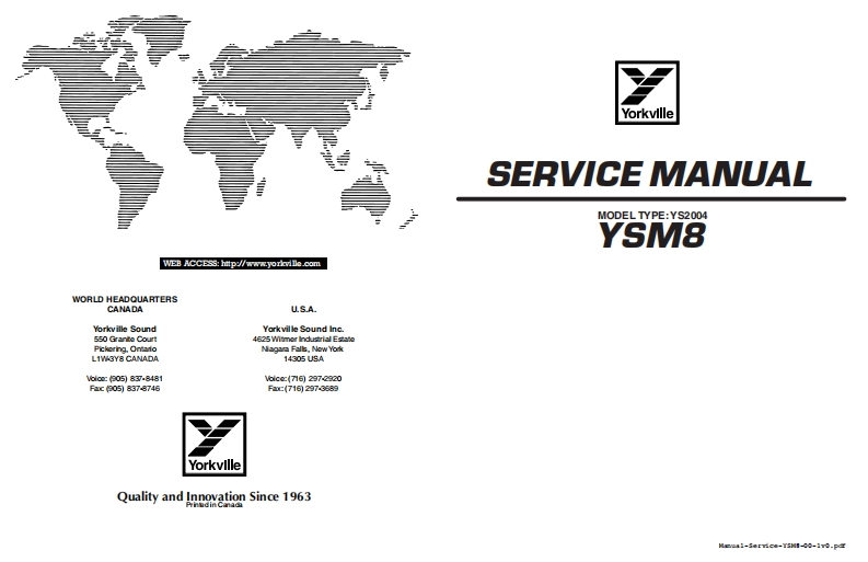 Yorkville-YSM8-Service-Manual维修服务手册说明书含电器原理图