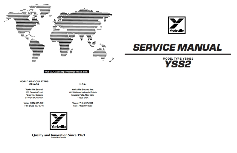Yorkville-YSS2-Service-Manual维修服务手册说明书含电器原理图