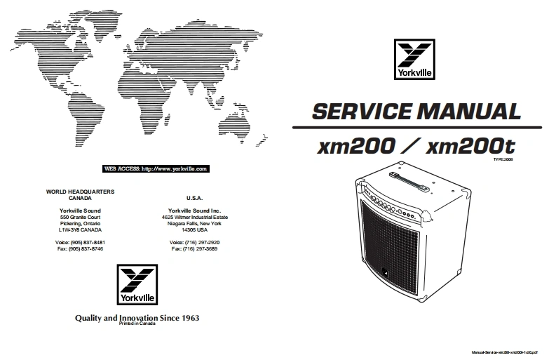 Yorkville-xm200--200t-Service-Manual维修服务手册说明书含电器原理图