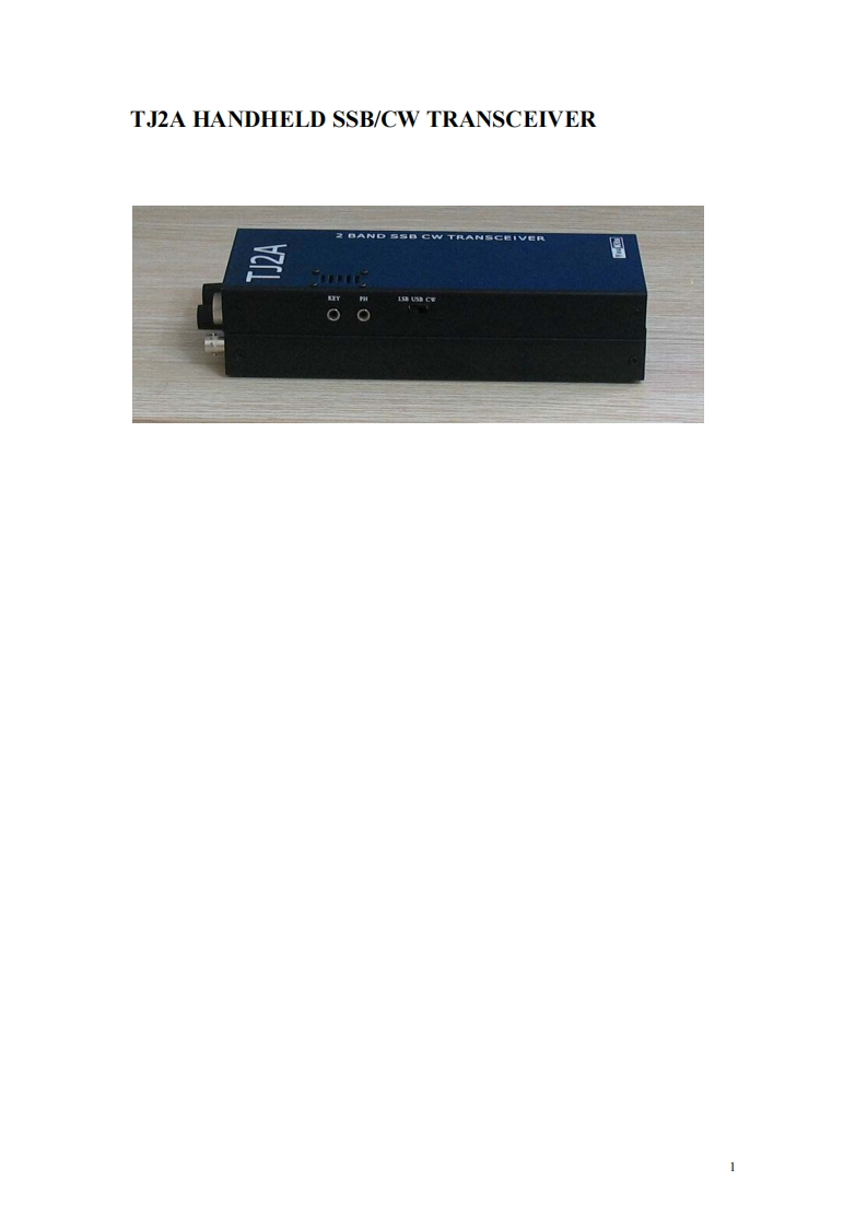 Youkits_TJ-2A_user操作说明书手册