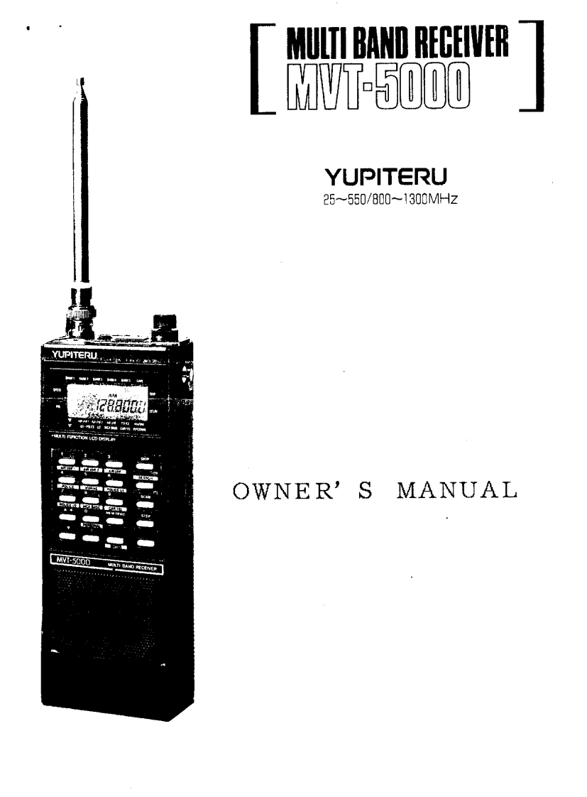 Yupiteru_MVT-5000_Manual操作说明书手册