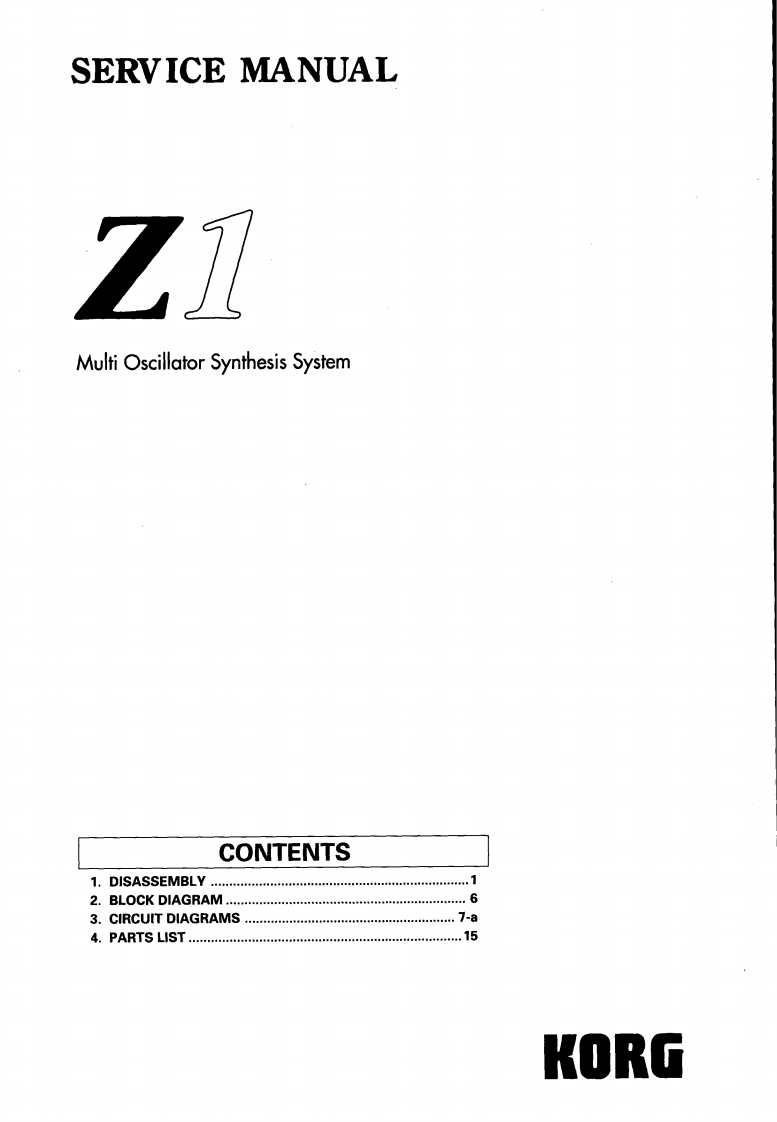 Z1_维修手册电器原理图